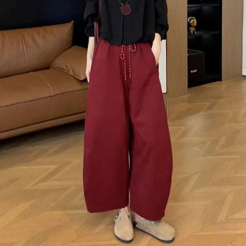 

Женский однотонный осенний комплект: Кроп-топ с длинным рукавом и широкие брюки с высокой посадкой S [Recommended for 75-90 lbs]