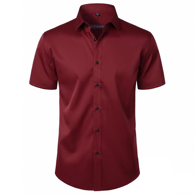 Men's Solid Color Slim Fit Long Sleeve Plus Size Shirt