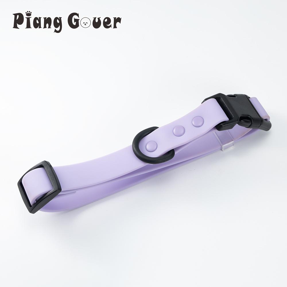 

Waterproof Candy Color Small Medium Dog Collar Adjustable PVC Cat Pet Collar Double Color S neck 24-34cm фиолетовый