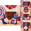 Independence Day Adorable Gnome Figurine With Lighted Knit Hat For Celebrations Festive