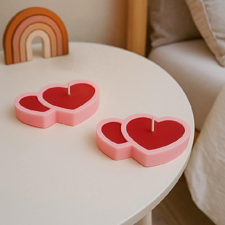 Heart Shape Silicone Mold Valentine's Theme Candle Silicone Molds for Epoxy Resin Making Candle Soap Wedding Decoration