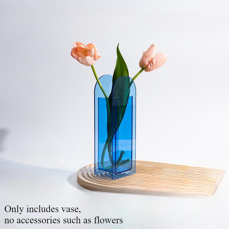 Ins Vase Ornament Acrylic Vase Simple Decoration Transparent Flower Vase Living Room Dining Table Hydroponic Flower Planter