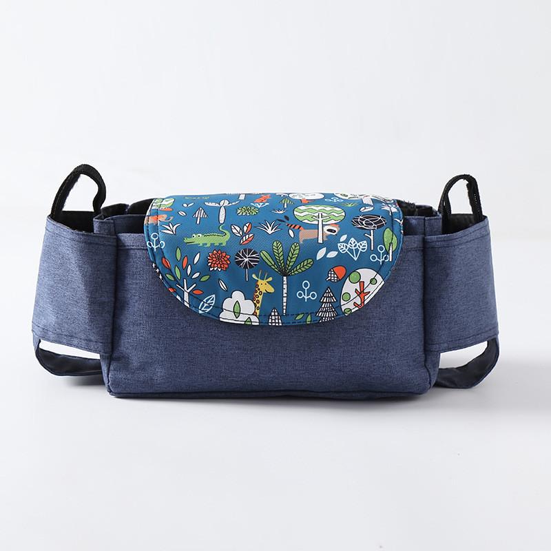 Baby Stroller Organizer Bag With Oxford Fabric Multiple Storage Pouch For Bottle And Water Cup Holding