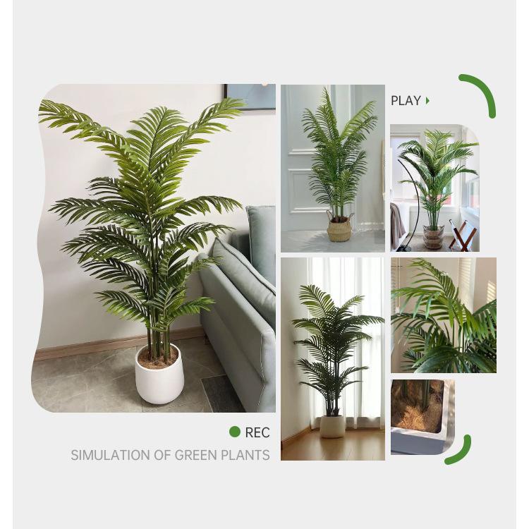 Luxury Fishtail Palm Artificial Tree for Indoor Living Room Decor - Bionic Green Plant In Pot for Floor Landscaping.