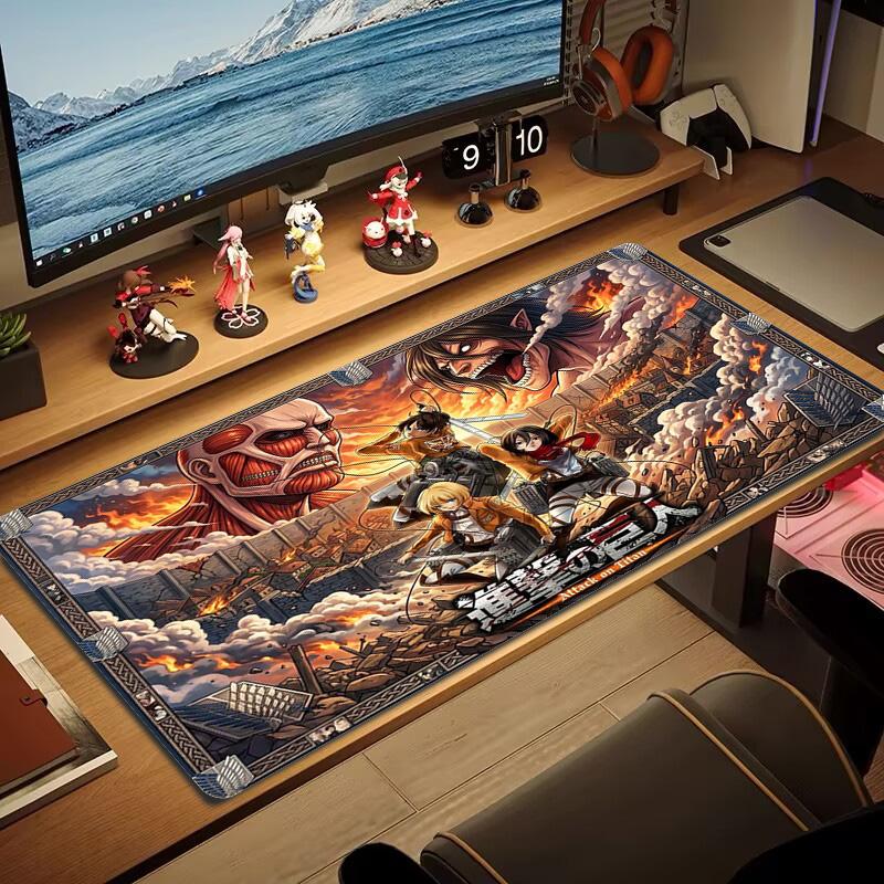 Anime Attack-on-Titan Color Mouse Pad Large Gaming Table Cushion Non-slip Laptop Tablet Big Mousepad XXL Mat Mini PC Playmat With Lock Edge