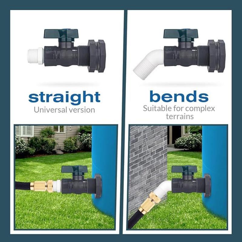 34 Inch Rain Bucket Diverter Kit 1 Set Spigot Valve Enhanced Sealing for Outdoor Rainwater Storage Projects