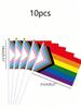 Home Party Supplies Hand Wave Rainbow Pull Flag LGBT Rainbow Flag 10pcs1set