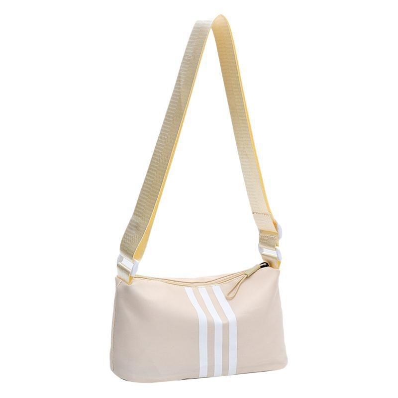 Nylon cloth bag women's large-capacity bag autumn new simple casual striped shoulder bag broadband messenger bag