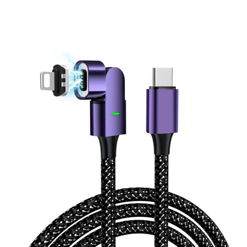 Magnetic 100W Fast Charging Cable with 180° Rotation for Apple Devices and Type-C