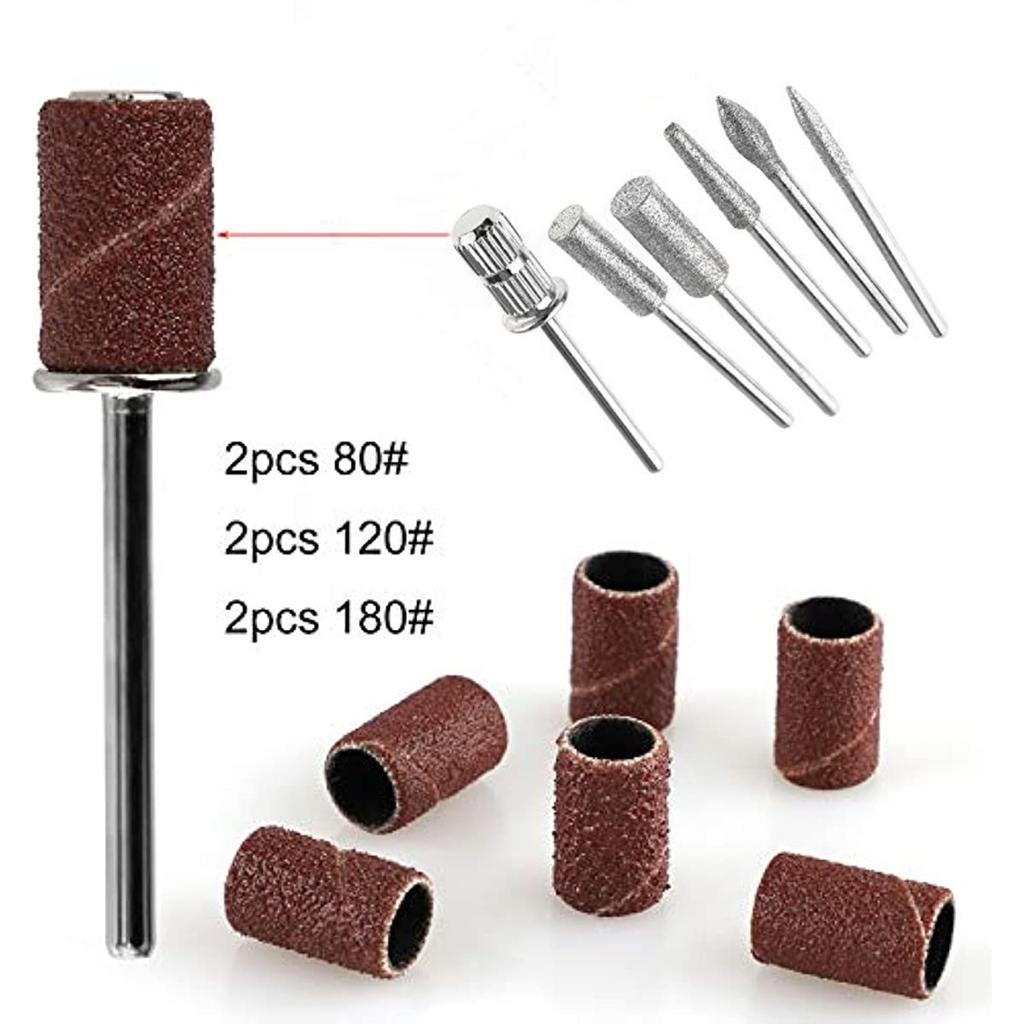 Nail Drill Bit Set 6-piece Milling Cutter Polishing and Removing Accessories As Dead Skin Tools Nail Art Pedicure Manicure Tools