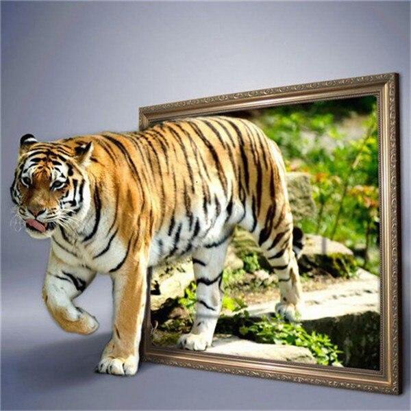 Full Drill Square Diamond Painting Tiger Needlework Art Diamond Embroidery Animal Diamond Mosaic Handicraft Home Decor