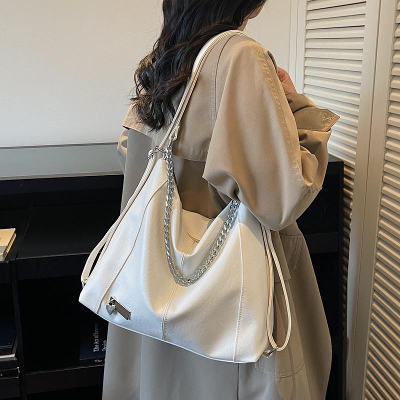 Fashionable Chain Decor Tote Bag Leather Crossbody Bag Multi-functional Backpack Suitable Travel for Daily Shopping Weekend Travel and Other Scenes