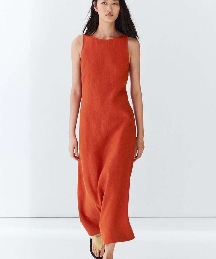 Masimodutti 100% Linen Halterneck Dress