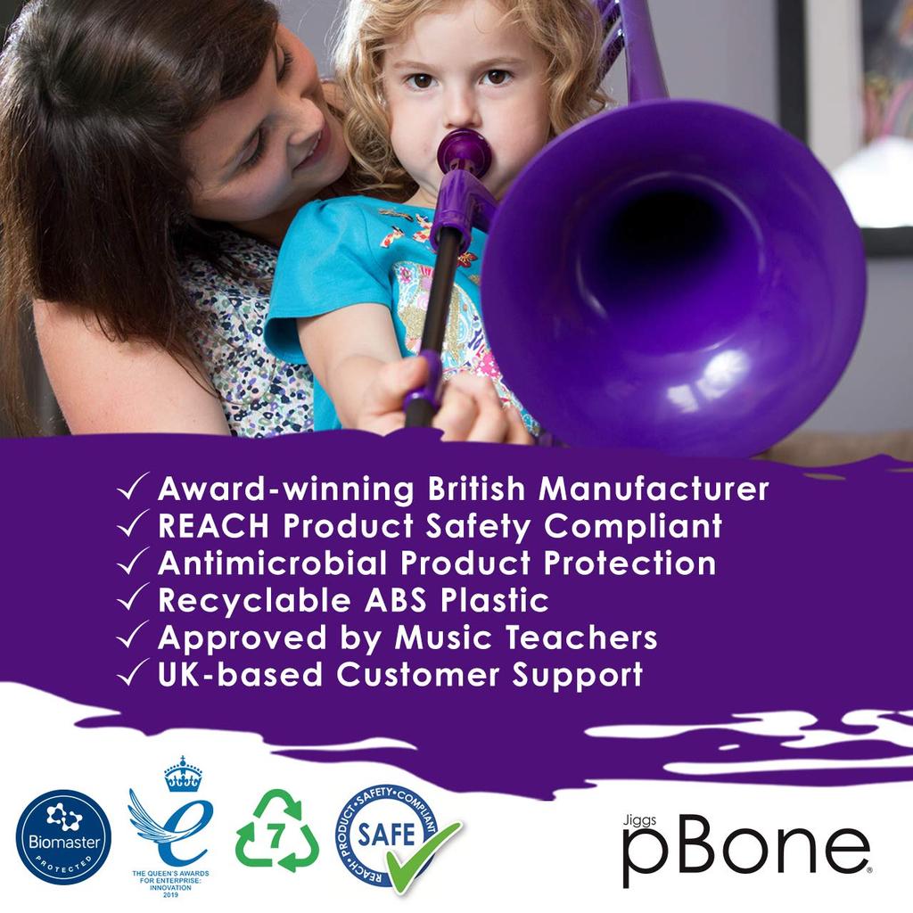 pBone Plastic Trombone for Children and Beginners (Orange)