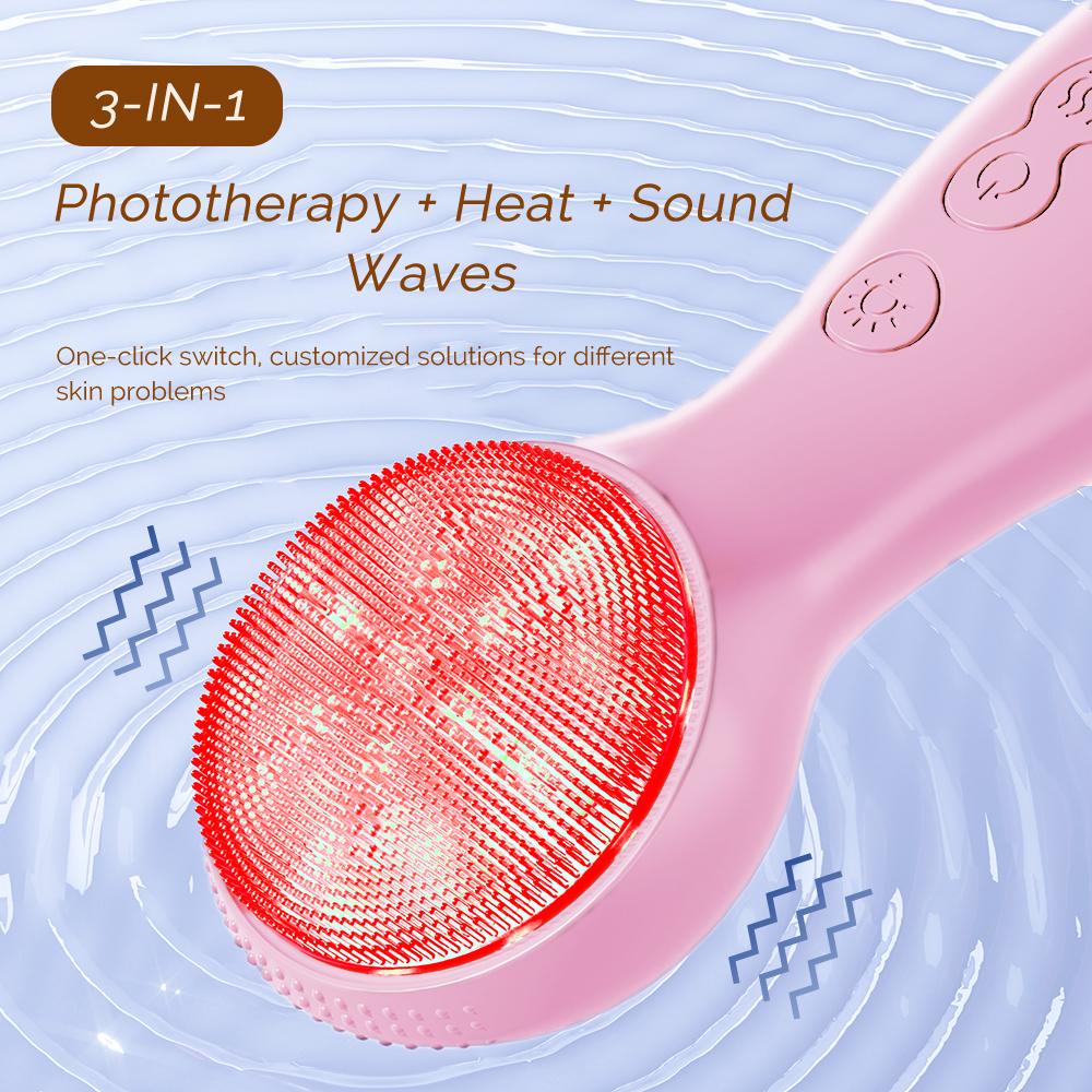 Sonic Electric Facial Cleansing Brush Waterproof Face Scrubber Cleanser Brush Skin Exfoliating Vibrating Deep Clean Face Cleaner