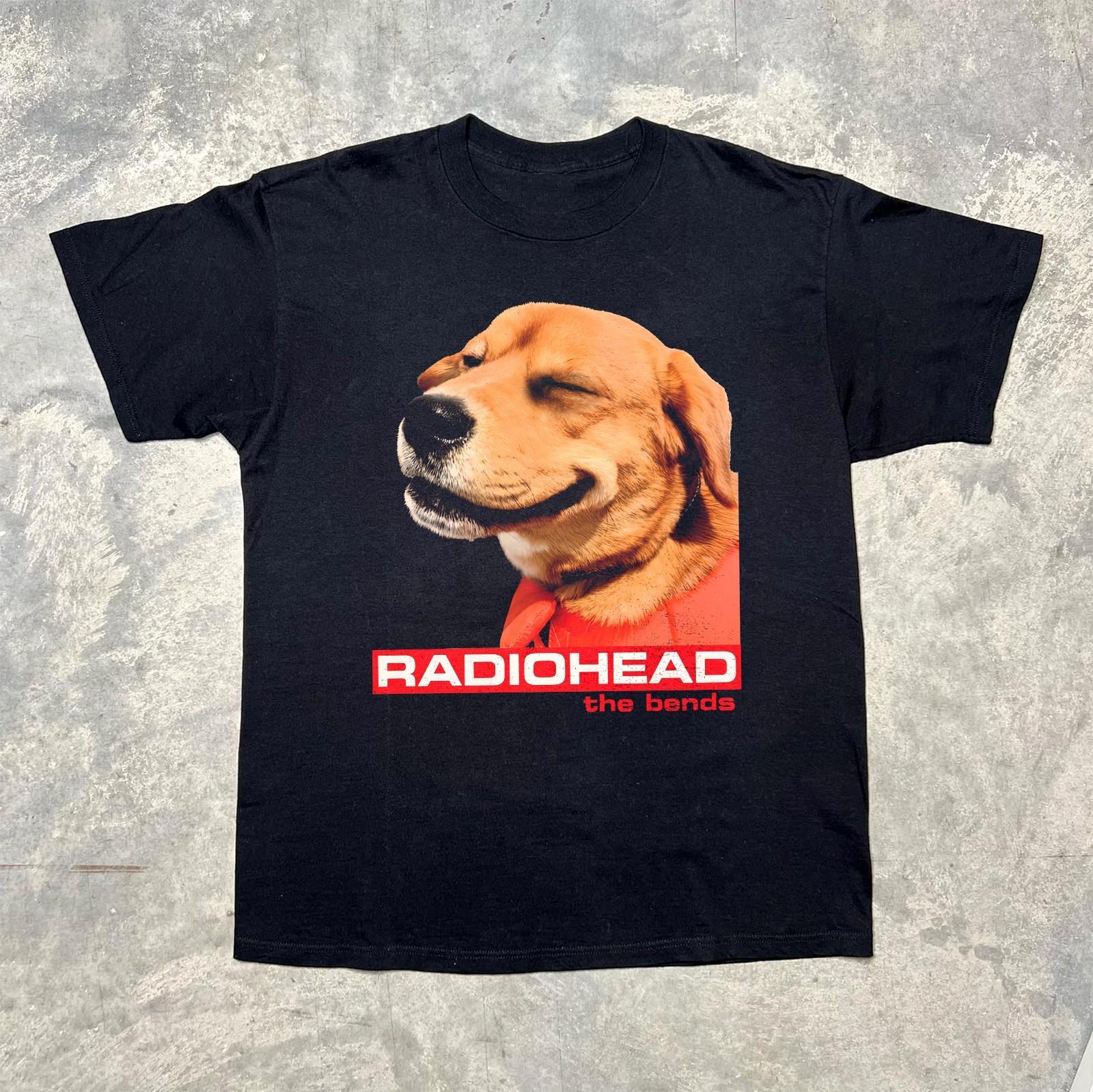 Funny Radiohead The Bends Funny Radiohead Dog Black Unisex T-shirt Size S-5XL XXL