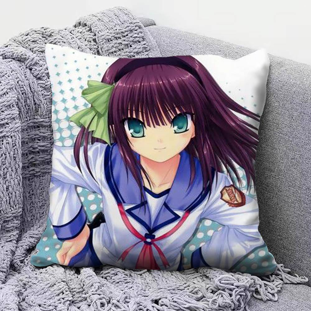 Angel Beats Anime Girl Cute Yui Kanade  Home Sofa Cushion Covers and Aecorative Custom Pillow Covers