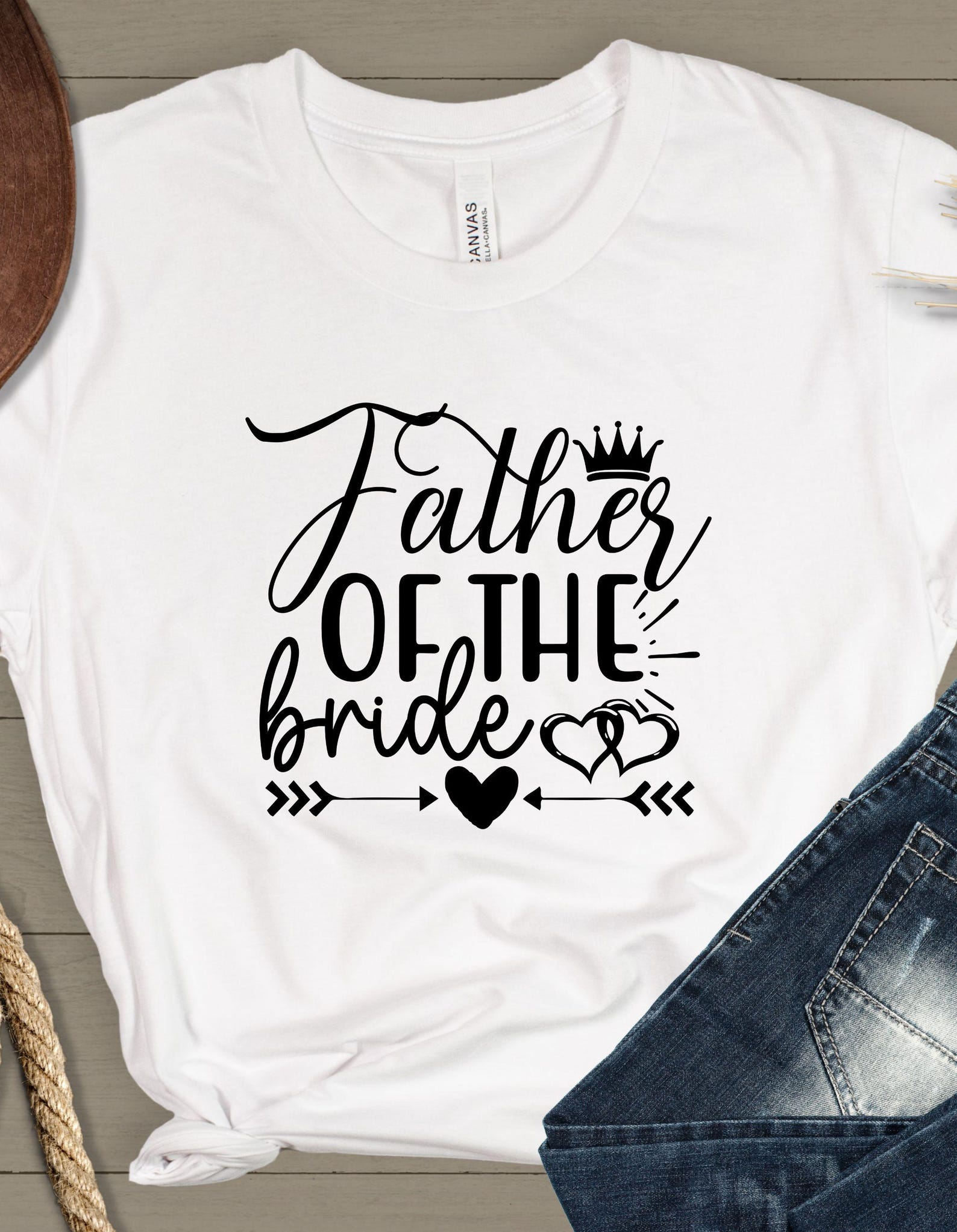 Father of the Bride T-Shirt, Wedding Gift Tee, Bridal Party Shirt, Fathers Gift, Proud Father, Wedding Day Outfit 4XL