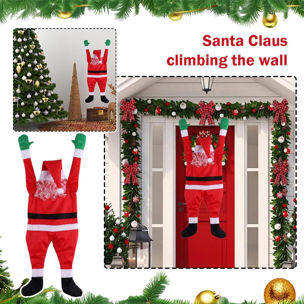 Christmas Decoration Funny Pendant Easy Installation Christmas Ambiance Wall-Climbing Santa Easily Hangs On Doorframes Gutters