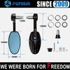 FENRIR Black Motorcycle Motorcycle Bar End Mirror Bike Mirror Retro CNC Aluminum Anti-Glare Blue