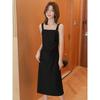 Womens Square Neck Sleeveless A Line Midi Dress