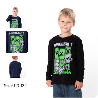 Boys’ Pullover – Minecraft Print & Soft Cotton Knit, Any Season, 6363-036-33-4-2 HC