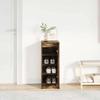 Smoked Oak Shoe Cabinet 29.5x34x76 Cm Engineered Wood