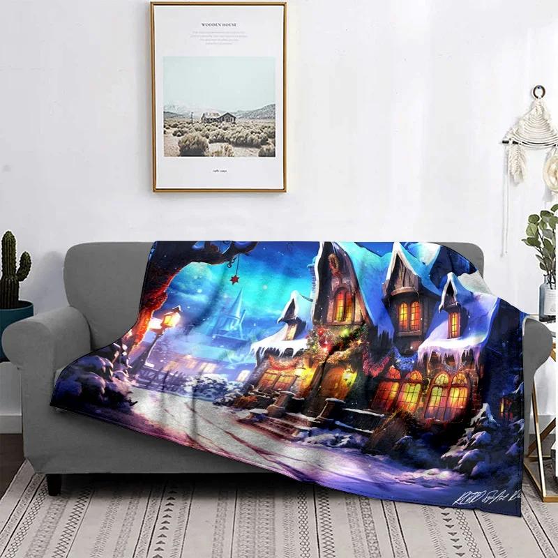 Home decoration plush Throw Sofa blanket Bedspread bed fluffy soft blankets decor Plaid Modern simple Merry Christmas winter