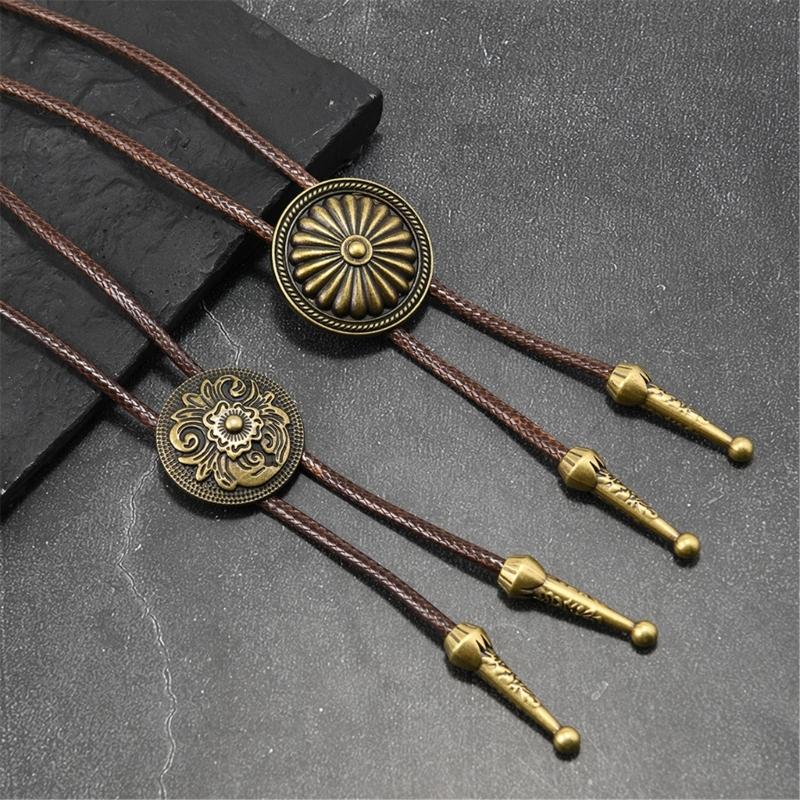 Stylish PU Leather Wax Rope Necklace Lightweight Bolo Tie Necktie Unisex Design For Everyday Casual Or Prom Occasion