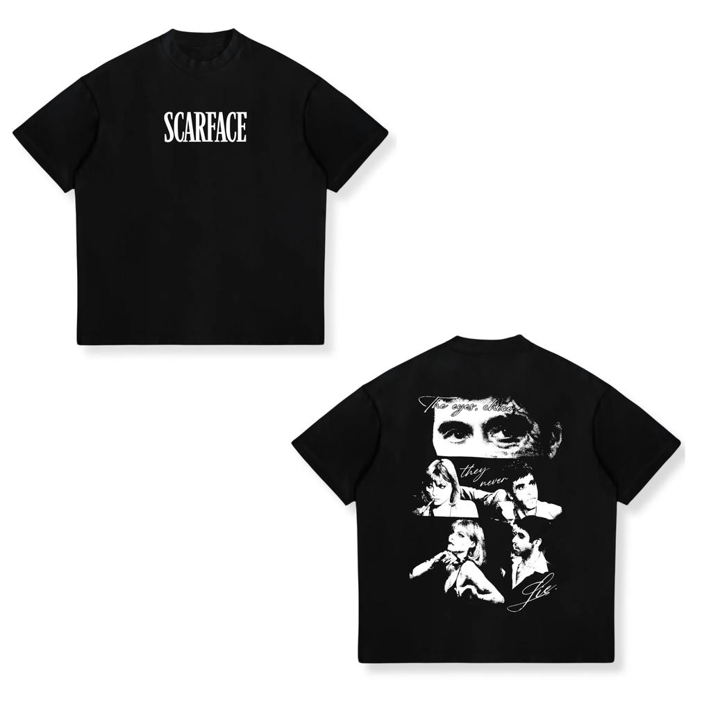 2025 Summer Scarface Al Pacino Movie Joint European and American Trend Loose Unisexs and Womens TShirts Classic Movie EleUnisexts