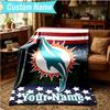 1PC Custom Name Blanket Sunny Day Dolphins Flannel Blankets Patterns Throw Blanket All-Season Soft Gift for Couch, Bed, Camping, Birthday Gifts