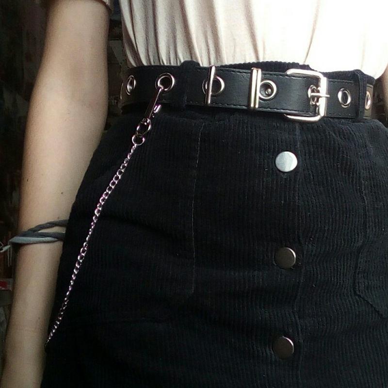 Stylish Unisex Punk Inspired Chain Belt For Jeans And Skirts Versatile Pu Material