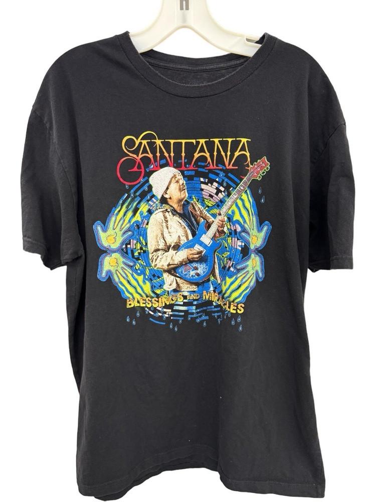 Santanaaa Blessings and Miracles Tour Cotton Black T Shirt For Men UR381 Unisex T-Shirt XXXXL