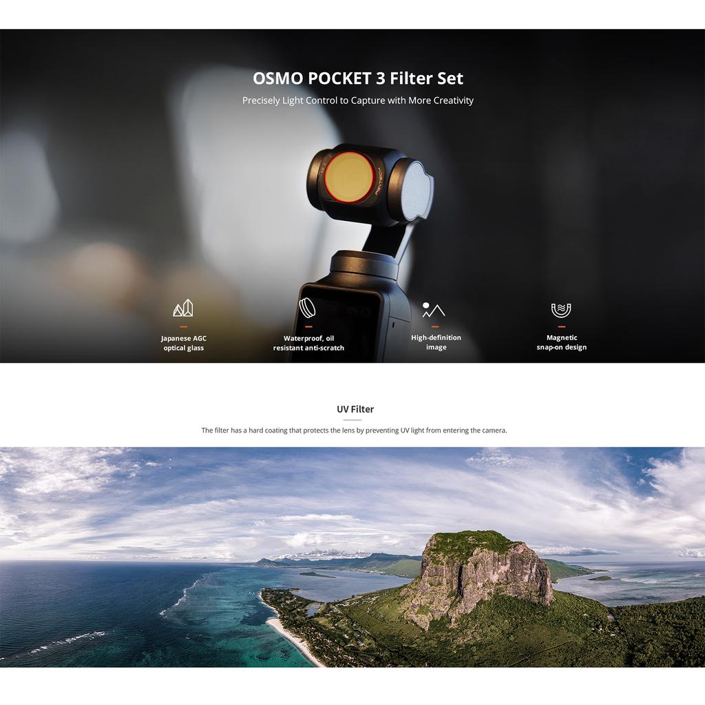 Filtro de Lente para Pocket 3 CPL VND 2-5 VND 6-9 ND8 ND16 ND32 ND64 ND8PL ND16PL ND32PL ND64PL Filtros de Vidro de Densidade Neutra