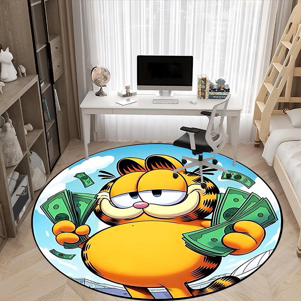 1pc Garfield Chair Carpet for Office Non-Slip, Soft & Comfortable, Carpet for Office, Gaming, Lightweight Round Floor Mat