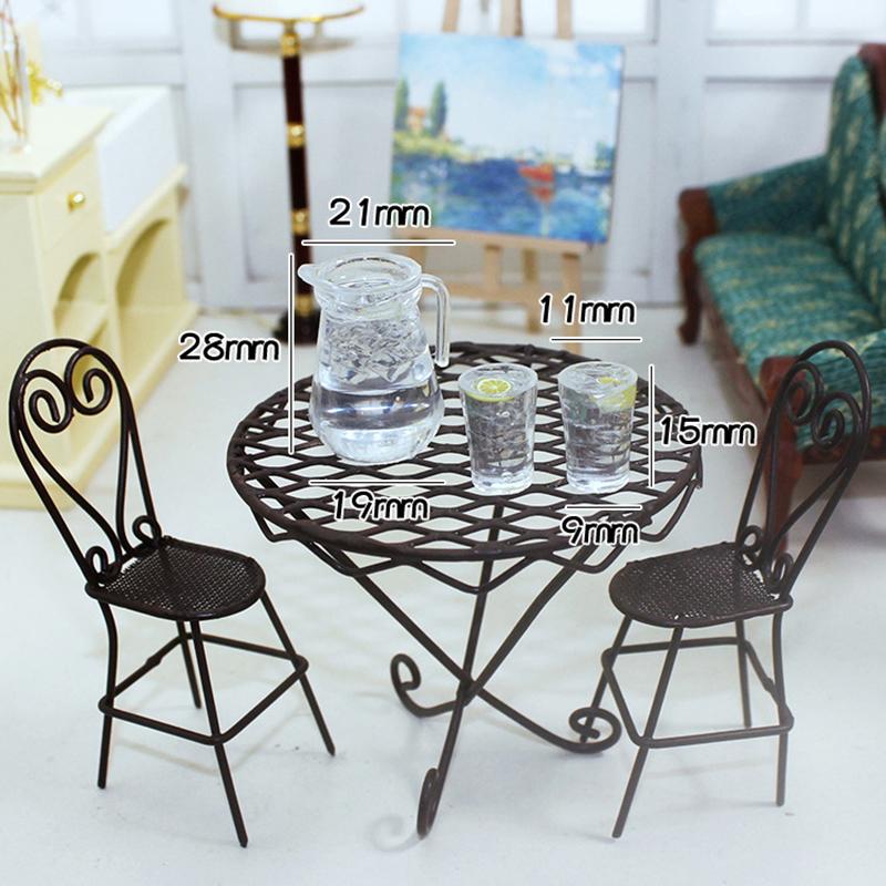 3Pc/Set Dollhouse Miniature Food Lemon Juice Jug Cup For Dollhouse Furniture