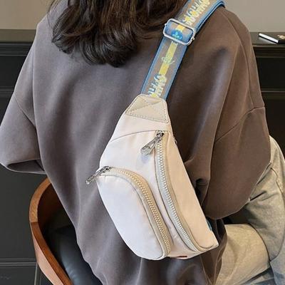 New Women's Breast Bag Sports Key Mobile Phone Storage Bag Fashion Women's Motorcycle Solid Color Fanny Pack