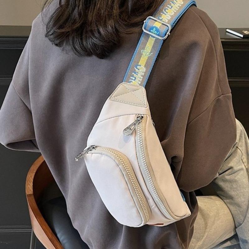 New women's breast bag sports key mobile phone storage bag fashion women's motorcycle solid color fanny pack