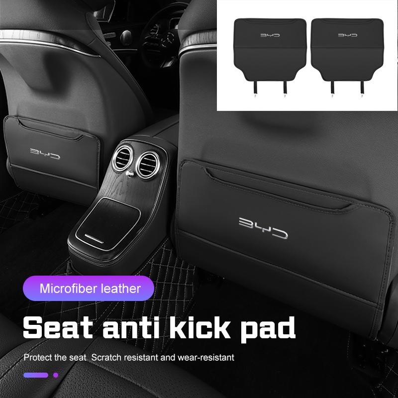 Car Seat Anti Kick Pad PU leather Rear Seat Storage Bag For BYD Atto 3 Qing Song Tang F3 F3R Yuan I3 S7 E3 E6 E9 S8 G3 M6 L3 S6