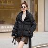 Women's Winter Loose-Fit White Down Hooded Jacket
