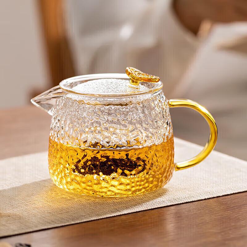 

Heat-Resistant Hammered Glass Teapot
