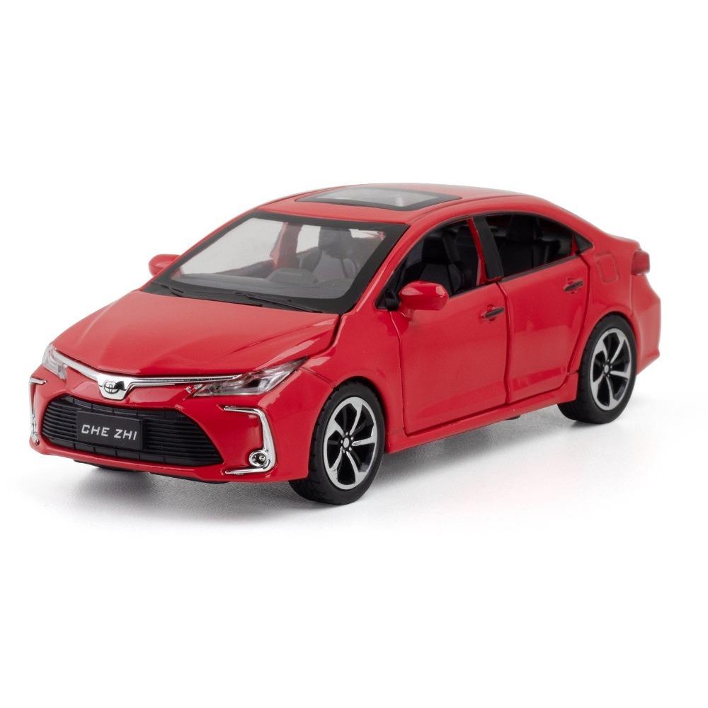 

Diecast 1/32 TOYOTA Corolla Alloy Car Model Sound and Light Pull Back Door Opening Metal Car Model Collection Gifts for Friends красный