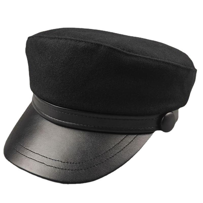 Big Head Circumference Men's Hat Couple's Small Head Circumference Women's Hat Casual Fashion Flat Top Hat European and American Style Captain Hat