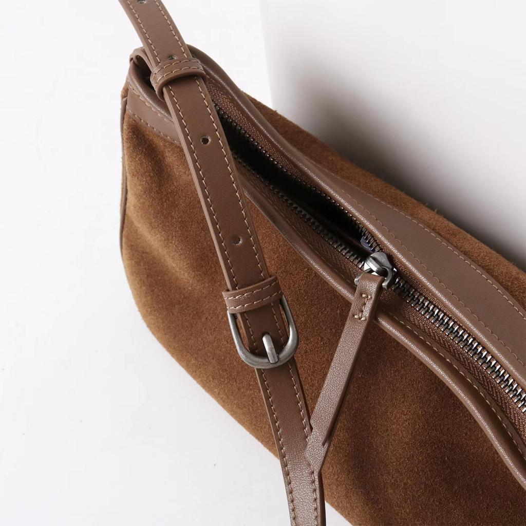 Autumn/Winter Women's Genuine Leather Suede Shoulder Bag - Retro Commuting Crossbody