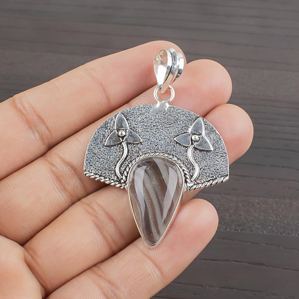 

Natural Multi Fluorite Gemstone 925 Sterling Silver Jewelry Pendant 1.79 AJP-2018