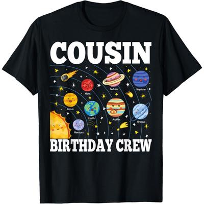 Cousin Birthday Crew Space Solar System Lover Birthday Party T-Shirt