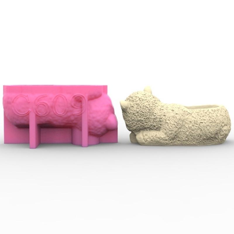 Silicone Molds Resin Casting Mold Home Decorations 3D Alpacas Candle Cup Mold Flowerpot Molds Gift for DIY Craft Lover