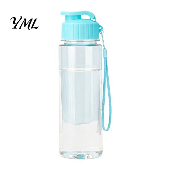 Travel Drink Container Sports Water Bottle, with Flip Lid And Lanyard, Portable Leak-proof PET Bottle for Commuting Cup, Lightweight Fitness Jug, Gym