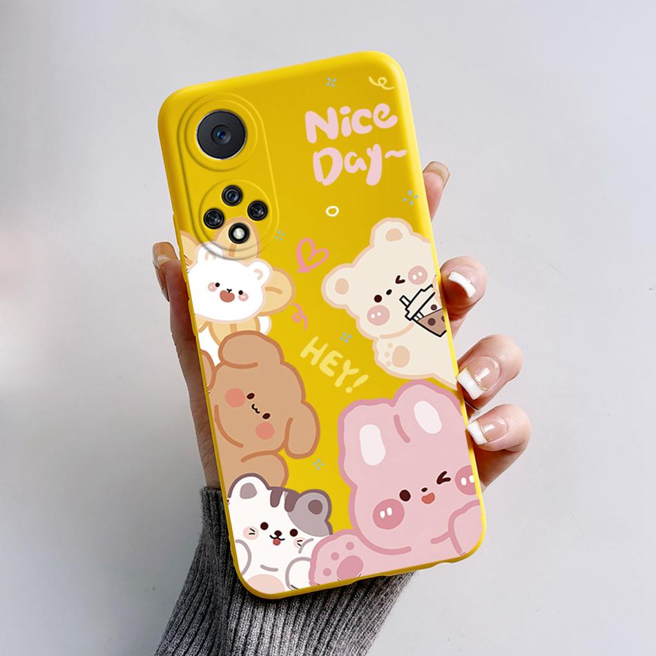 Funda For Honor 50 Capa Huawei Nova 9 Phone Case Soft Silicone Cute Cat Bear Cartoons Back Cover For Nova9 Honor50 Coque Bumper