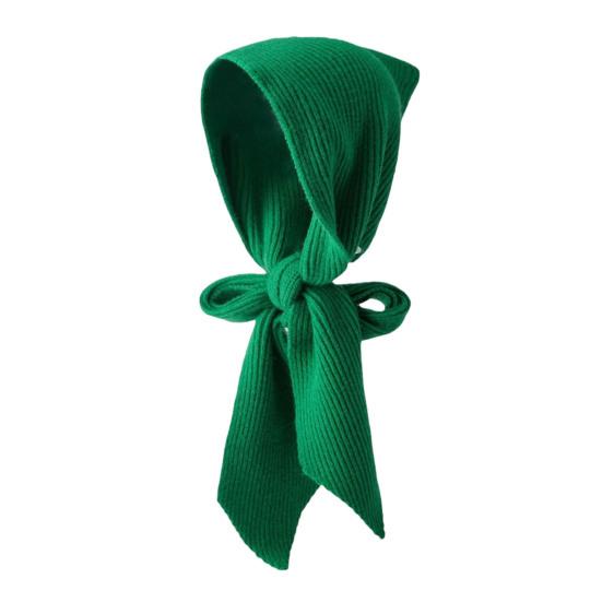 Women Hat Scarf Solid Color Soft Warm 2 In 1 Knit Scarf Hat Versatile